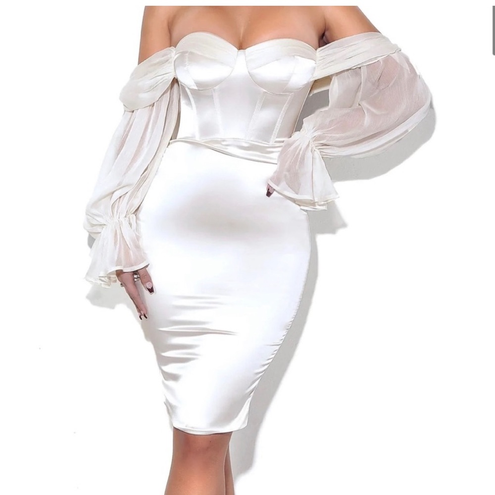 White satin dress